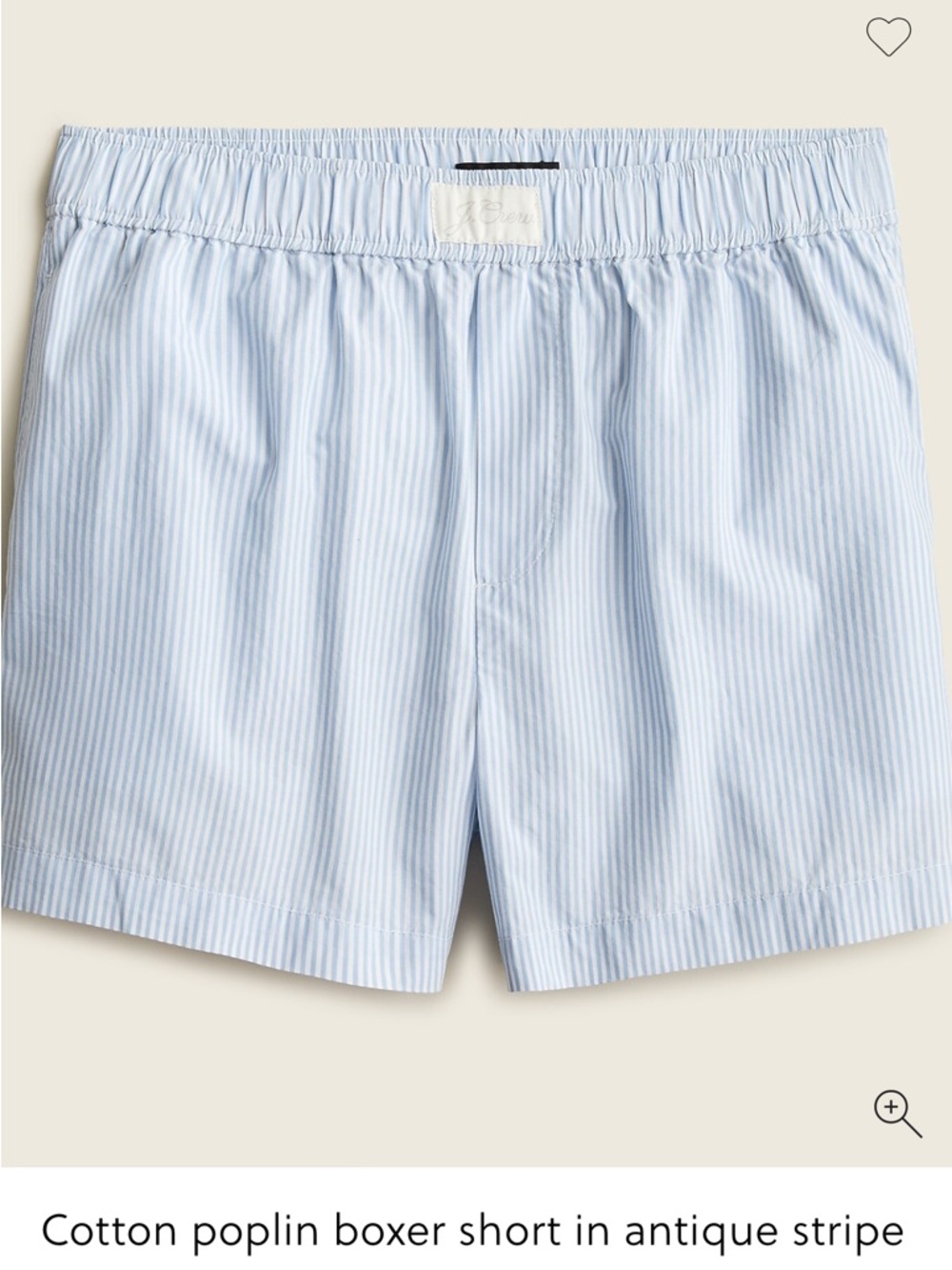 J. Crew Light Blue & White Striped Cotton Boxer Shorts
